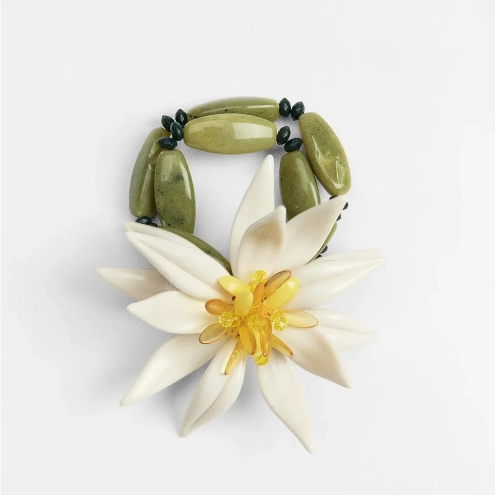 Zara flower bead choker necklace and bracelet - Picture 5 of 7
